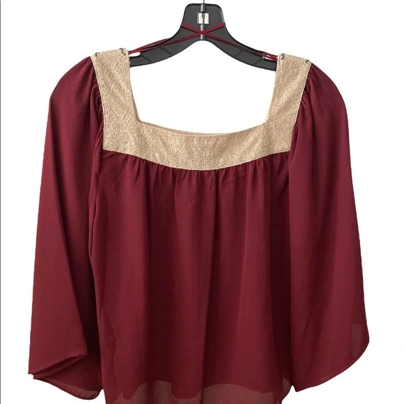 Flying Tomato Red Boho Chic Loose Fit Red Short Sleeves Small Top - Picture 3 of 7